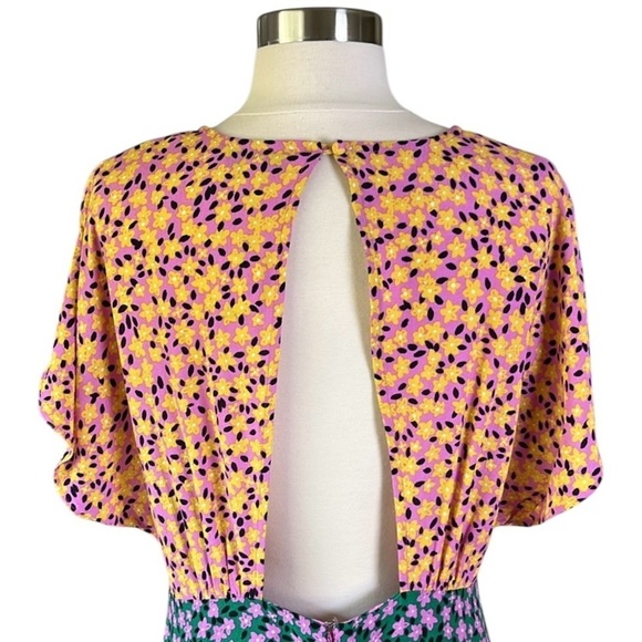 TOPSHOP Floral Print Dress with Handkerchief Hem NWT Size 10 - Picture 7 of 16